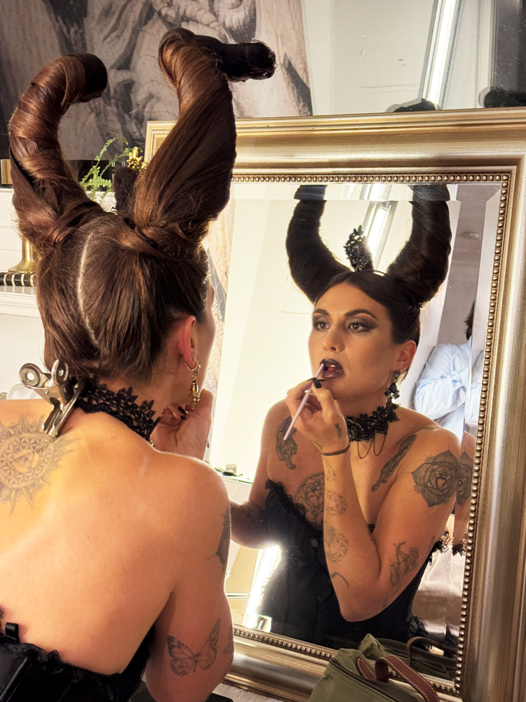 Lippen nach schminken für das Fotoshooting