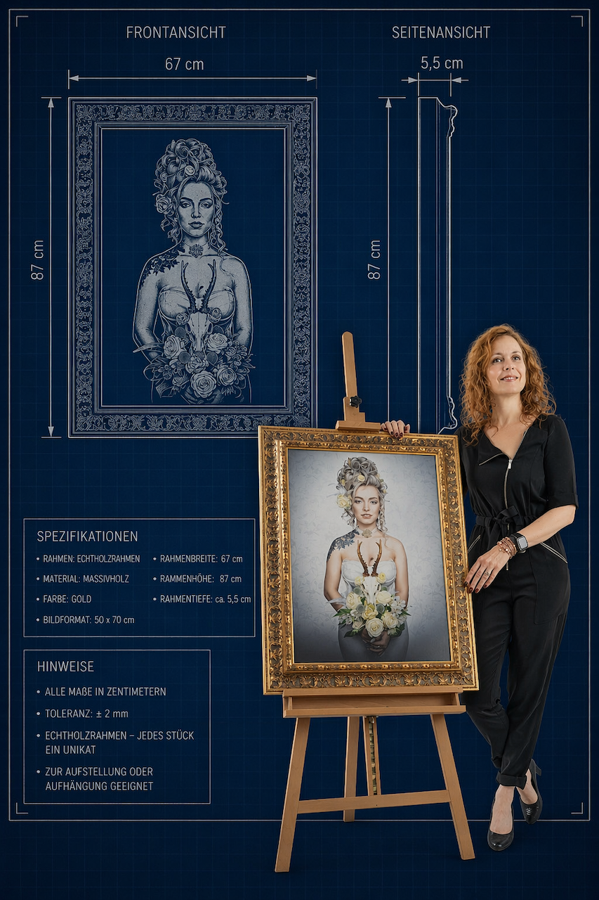 Die Fotografin Isabel Engelmann mit ihrem verkauften Bild Nigreda aus der Serie Jagdtrieb