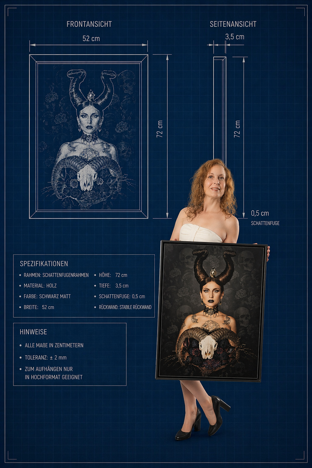 Die Fotografin Isabel Engelmann mit ihrem verkauften Bild Nigreda aus der Serie Jagdtrieb